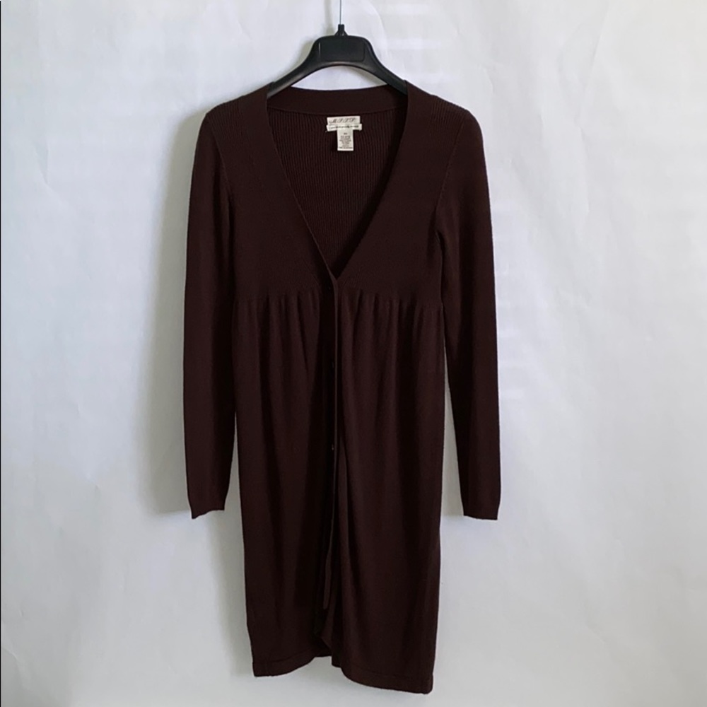 Brown Long Cardigan Sweater Jacket Dress